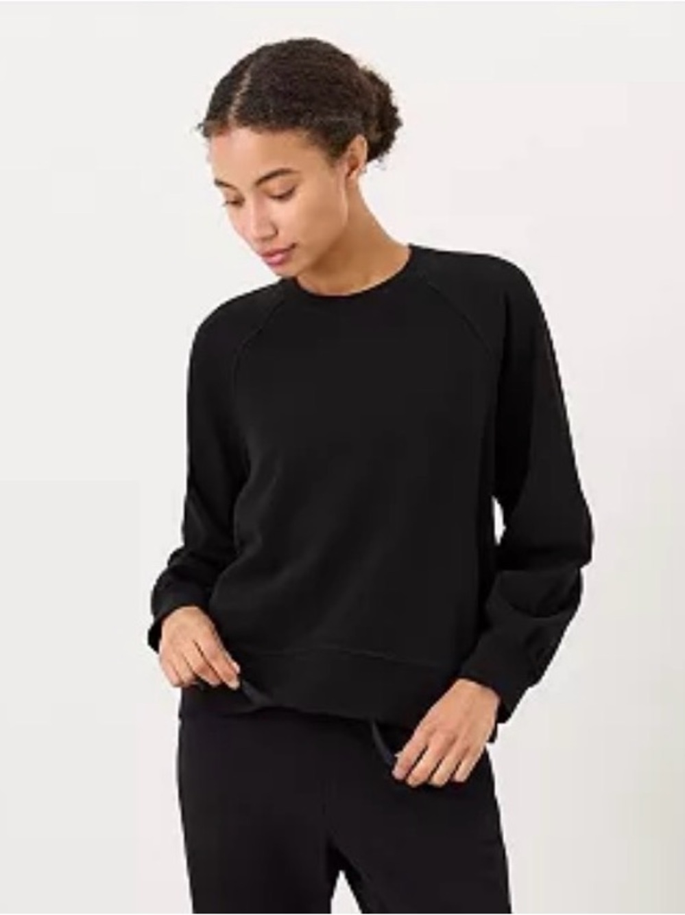 NWOT Pact 100% Organic Cotton CloudKnit Raglan Sweatshirt in Black Women’s XS
